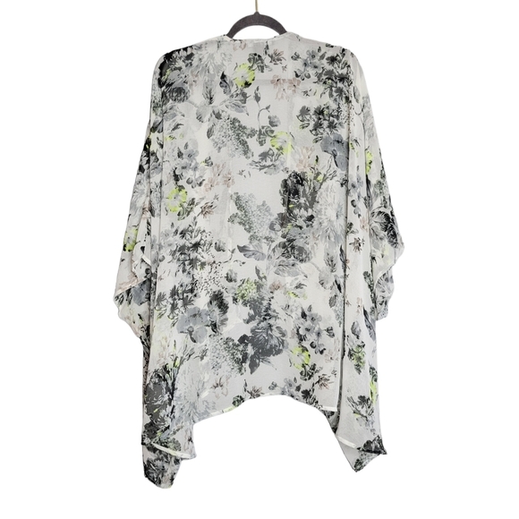 Cejon Floral Kimono Cover Up White OS - Picture 2 of 7